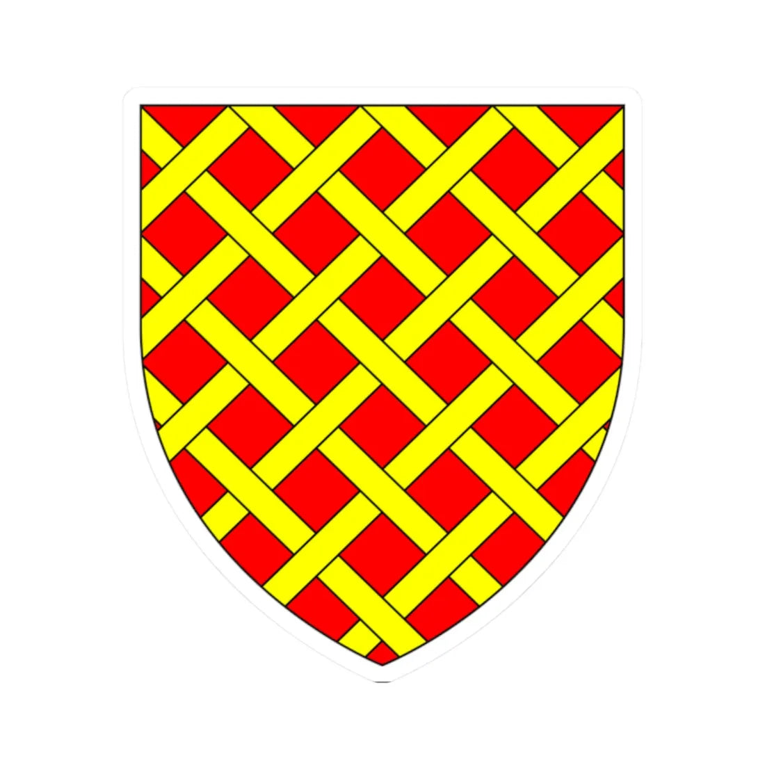 AudleyArms GulesFrettyOr (England) (Coat of Arms) STICKER Vinyl Kiss-Cut Decal 2 Inch White - The Sticker Space