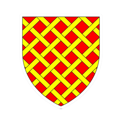 AudleyArms GulesFrettyOr (England) (Coat of Arms) STICKER Vinyl Kiss-Cut Decal 2 Inch White - The Sticker Space