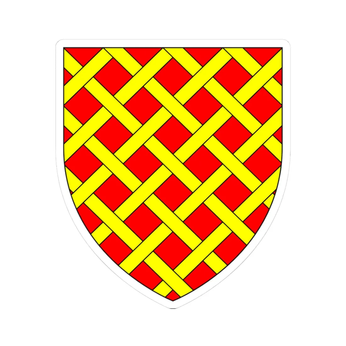 AudleyArms GulesFrettyOr (England) (Coat of Arms) STICKER Vinyl Kiss-Cut Decal 3 Inch White - The Sticker Space