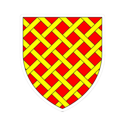 AudleyArms GulesFrettyOr (England) (Coat of Arms) STICKER Vinyl Kiss-Cut Decal 3 Inch White - The Sticker Space