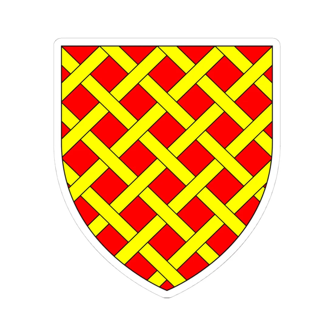 AudleyArms GulesFrettyOr (England) (Coat of Arms) STICKER Vinyl Kiss-Cut Decal 4 Inch White - The Sticker Space