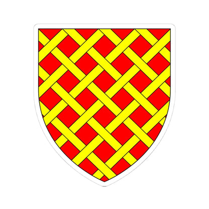AudleyArms GulesFrettyOr (England) (Coat of Arms) STICKER Vinyl Kiss-Cut Decal 4 Inch White - The Sticker Space