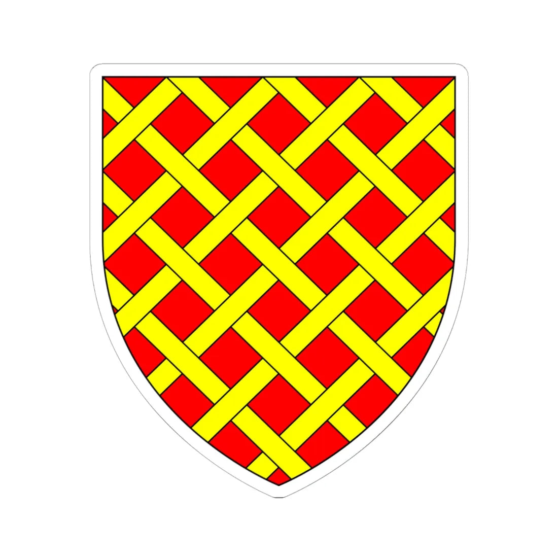 AudleyArms GulesFrettyOr (England) (Coat of Arms) STICKER Vinyl Kiss-Cut Decal 6 Inch White - The Sticker Space