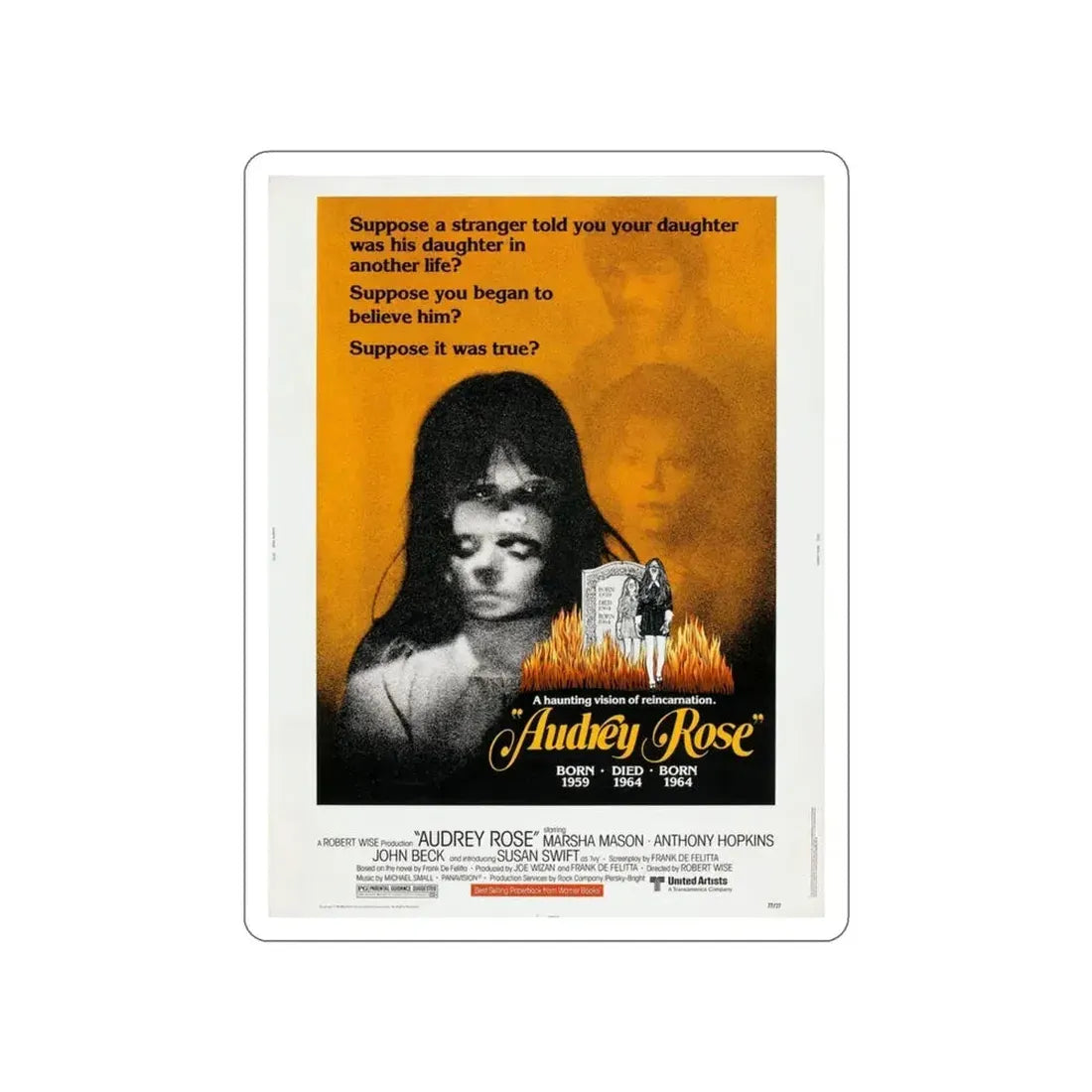 AUDREY ROSE 1977 Movie Poster STICKER Vinyl Die-Cut Decal - The Sticker Space