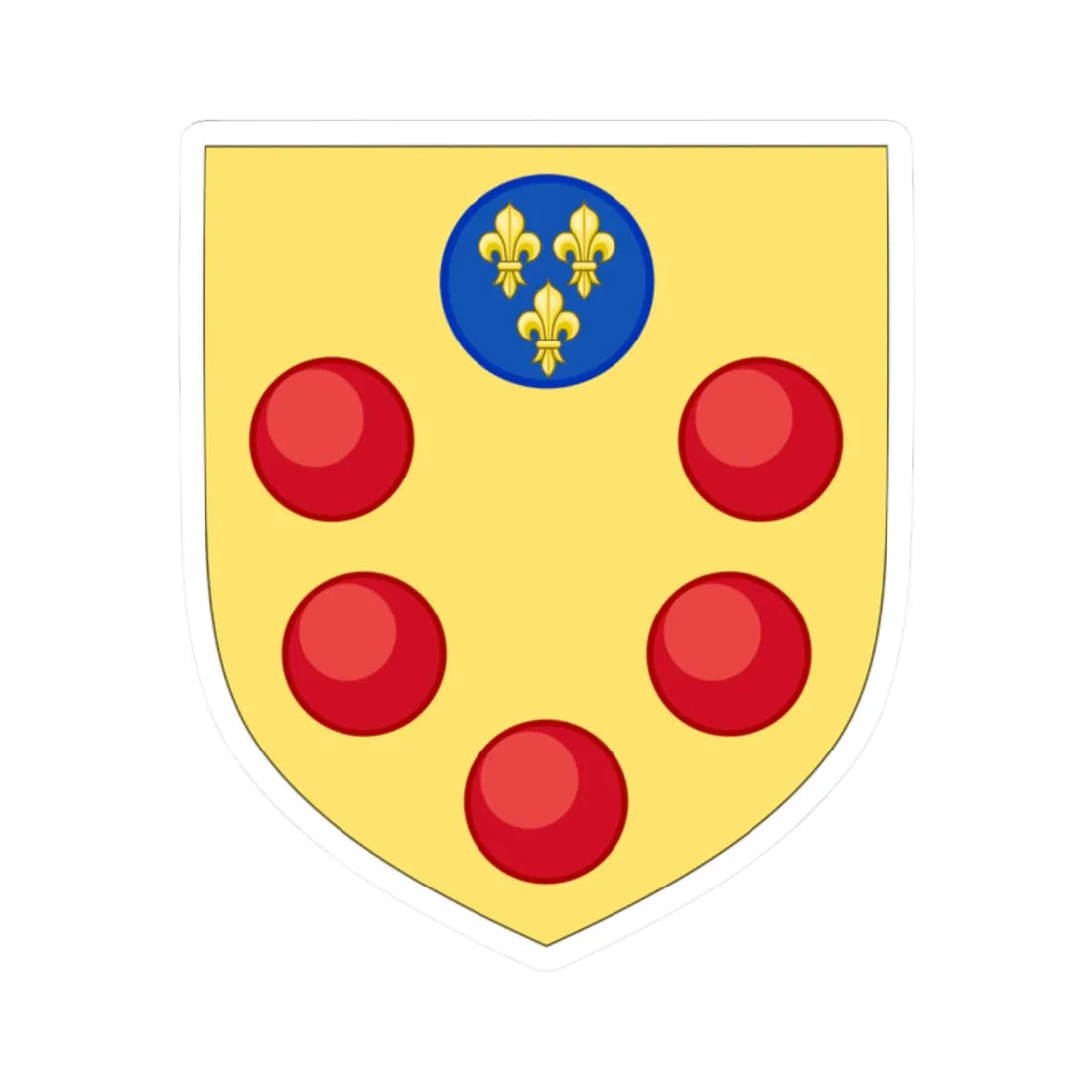 Augmented Arms of Medici (Italy) (Coat of Arms) STICKER Vinyl Kiss-Cut Decal 2 Inch White - The Sticker Space