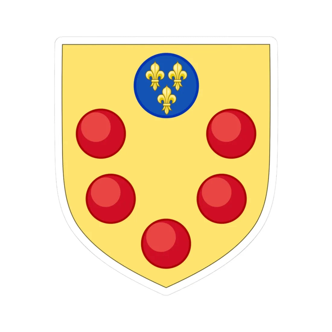 Augmented Arms of Medici (Italy) (Coat of Arms) STICKER Vinyl Kiss-Cut Decal 3 Inch White - The Sticker Space