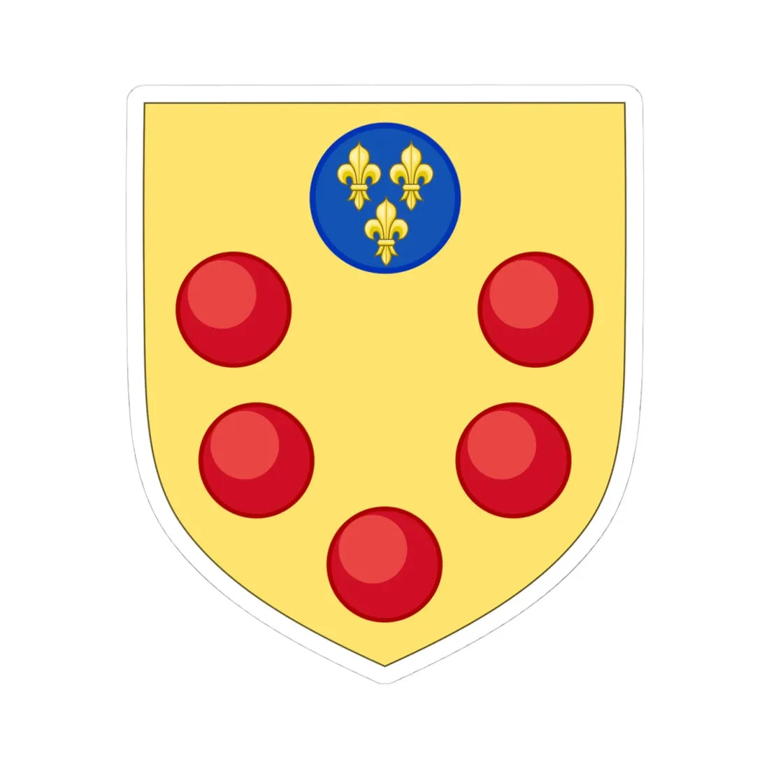 Augmented Arms of Medici (Italy) (Coat of Arms) STICKER Vinyl Kiss-Cut Decal 4 Inch White - The Sticker Space