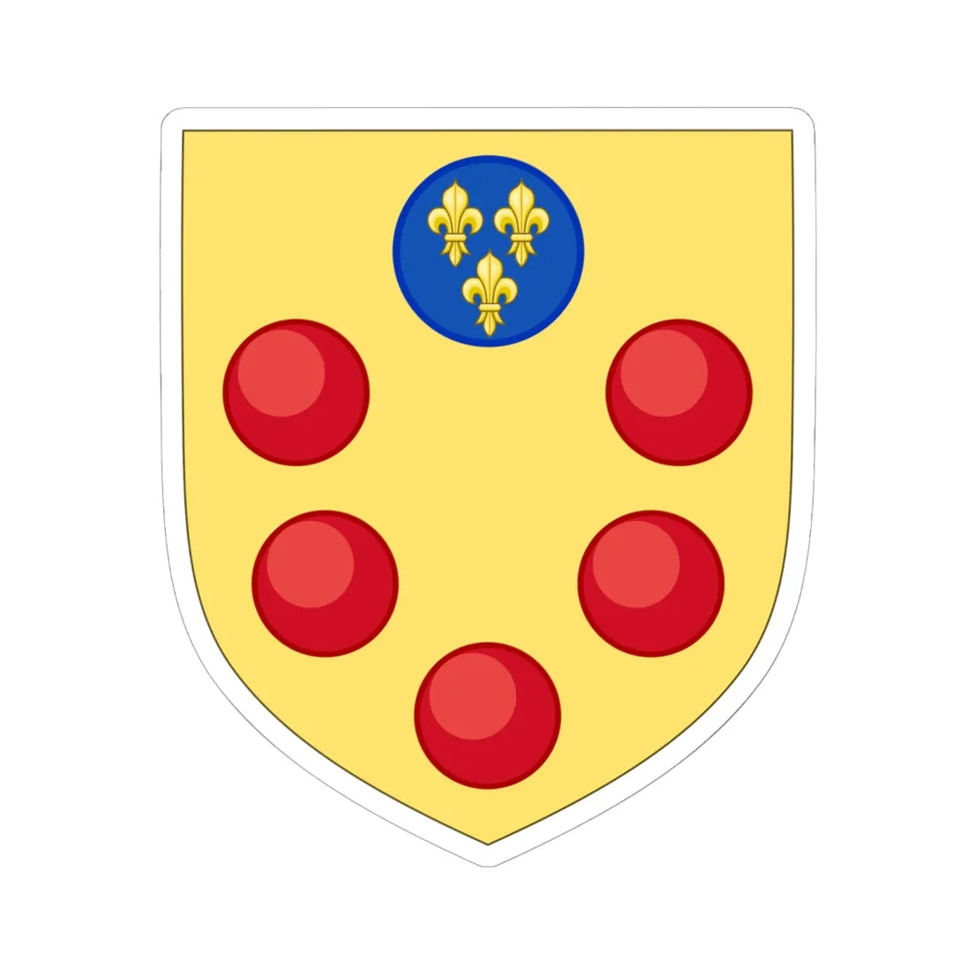 Augmented Arms of Medici (Italy) (Coat of Arms) STICKER Vinyl Kiss-Cut Decal 6 Inch White - The Sticker Space