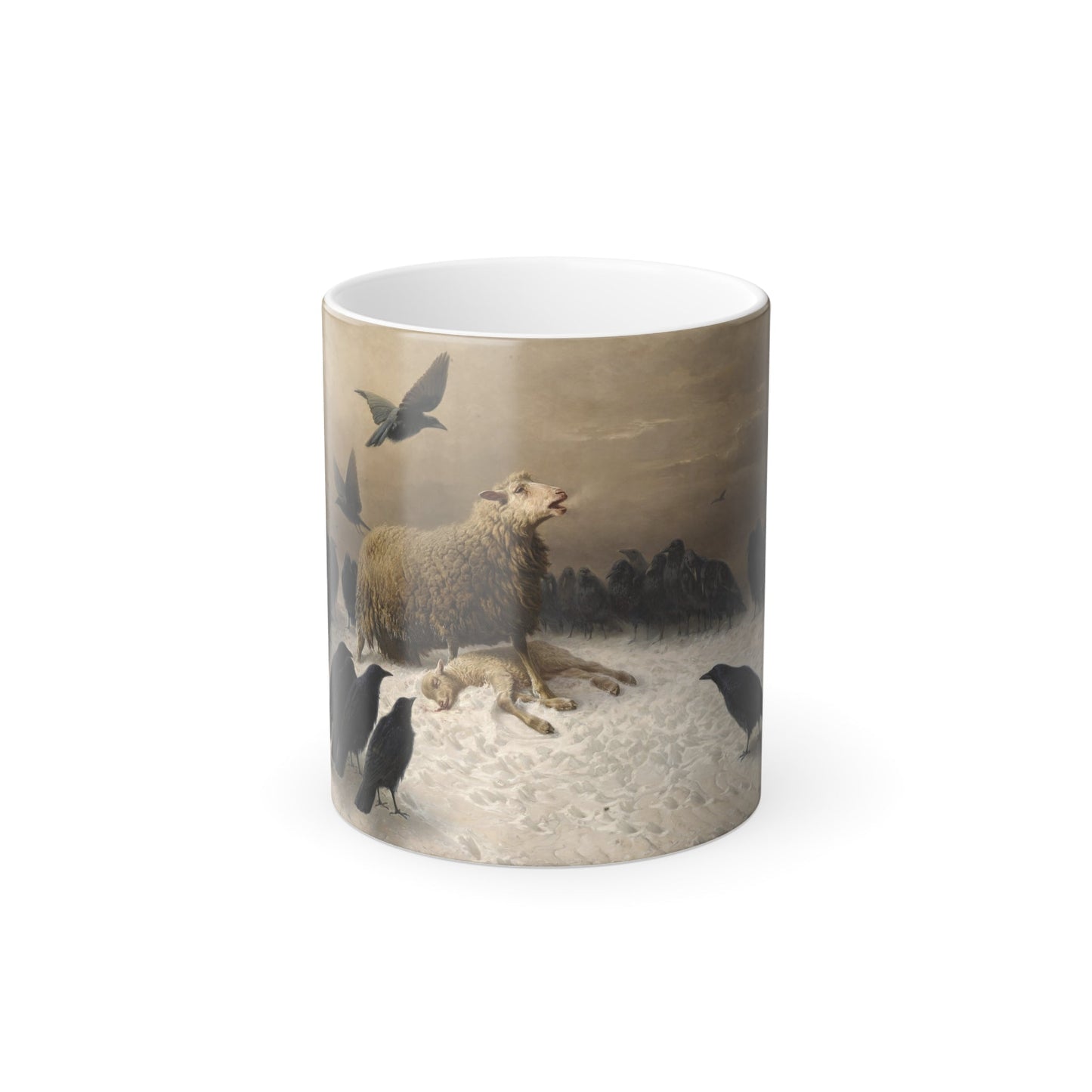 August Friedrich Albrecht Schenck (1828-1901) Anguish - oil on canvas - Color Changing Mug 11oz-11oz-The Sticker Space