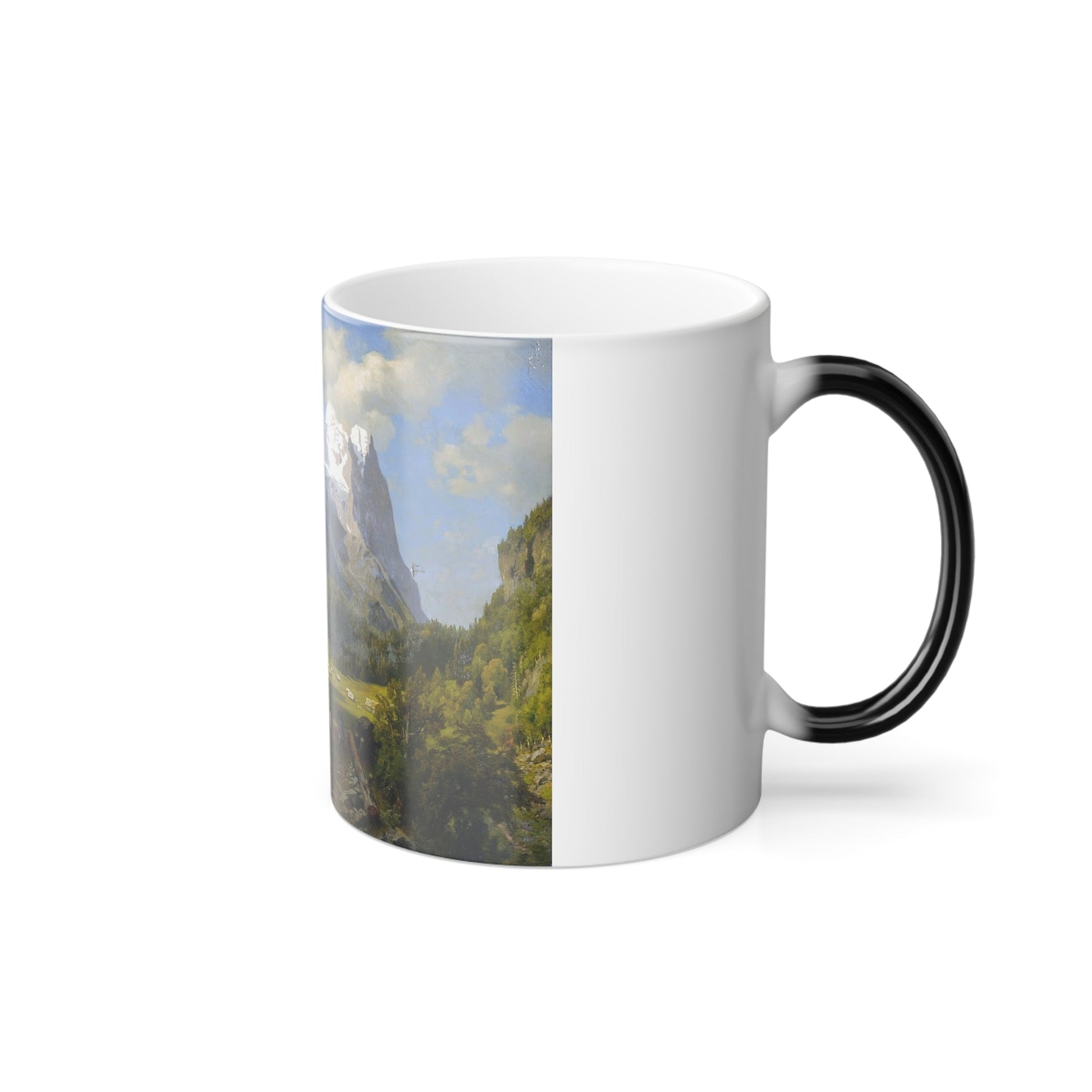 August Wilhelm Leu (1819-1897) Matterhorn - oil on canvas - Color Changing Mug 11oz-11oz-The Sticker Space