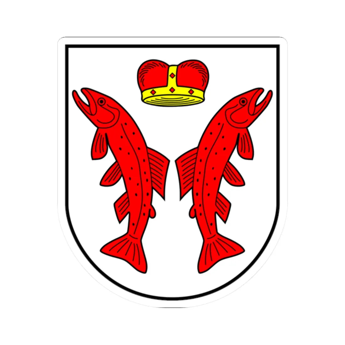 Aukstadvarioherbas (Lithuania) (Coat of Arms) STICKER Vinyl Kiss-Cut Decal 2 Inch White - The Sticker Space