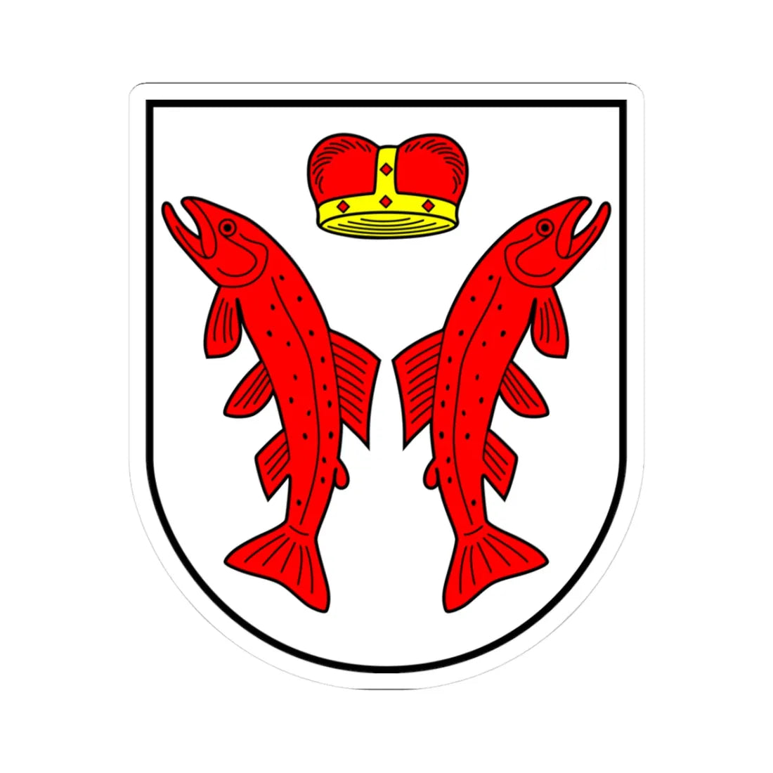 Aukstadvarioherbas (Lithuania) (Coat of Arms) STICKER Vinyl Kiss-Cut Decal 3 Inch White - The Sticker Space