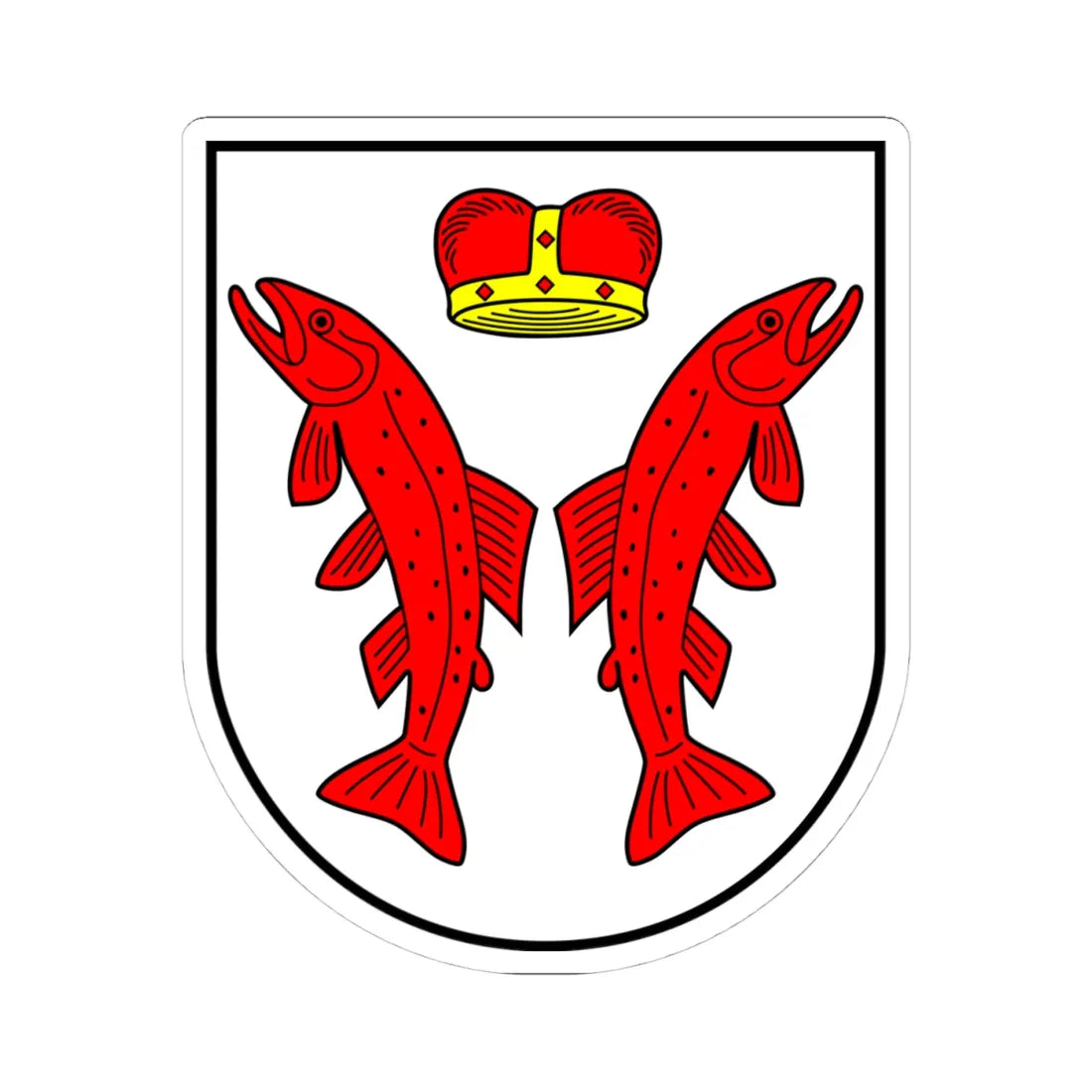 Aukstadvarioherbas (Lithuania) (Coat of Arms) STICKER Vinyl Kiss-Cut Decal 4 Inch White - The Sticker Space