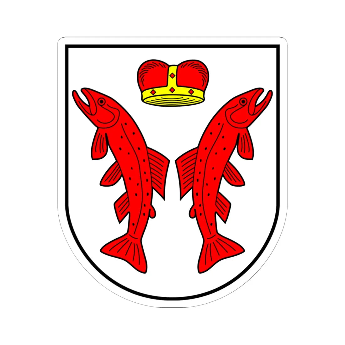 Aukstadvarioherbas (Lithuania) (Coat of Arms) STICKER Vinyl Kiss-Cut Decal 6 Inch White - The Sticker Space