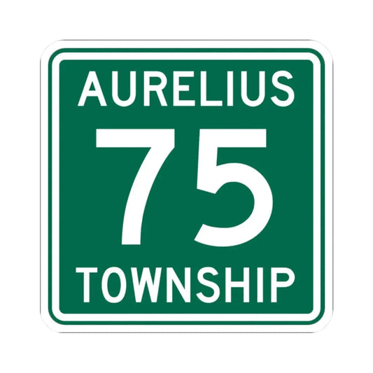Aurelius Township Route 75 Washington County Ohio (Ohio) (Road Sign) STICKER Vinyl Kiss-Cut Decal 2 Inch White - The Sticker Space