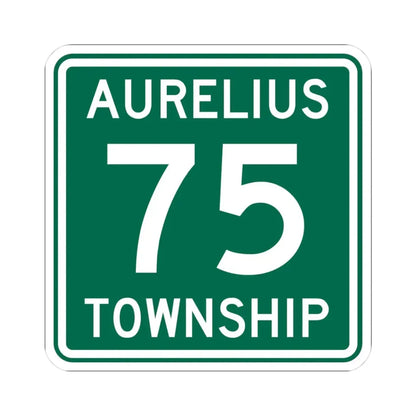 Aurelius Township Route 75 Washington County Ohio (Ohio) (Road Sign) STICKER Vinyl Kiss-Cut Decal 3 Inch White - The Sticker Space