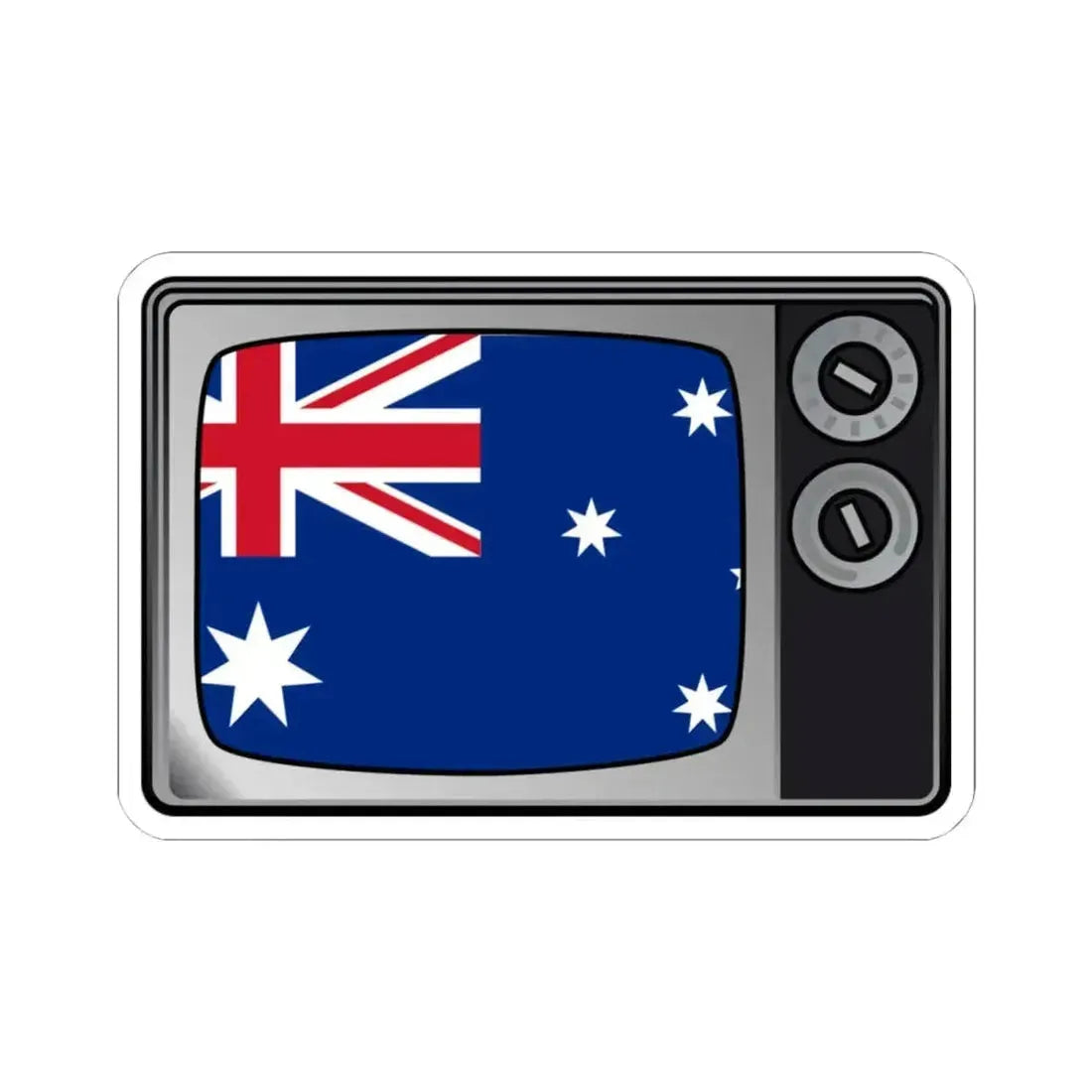 Aus tv (Australia) STICKER Vinyl Kiss-Cut Decal 4 Inch White - The Sticker Space