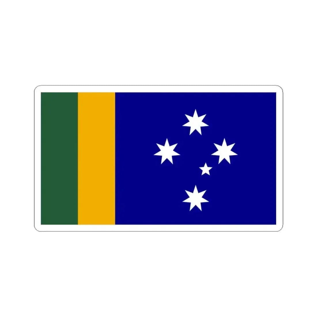 Ausflag - Proposed flag for sport events (Australia) STICKER Vinyl Kiss-Cut Decal 3 Inch White - The Sticker Space
