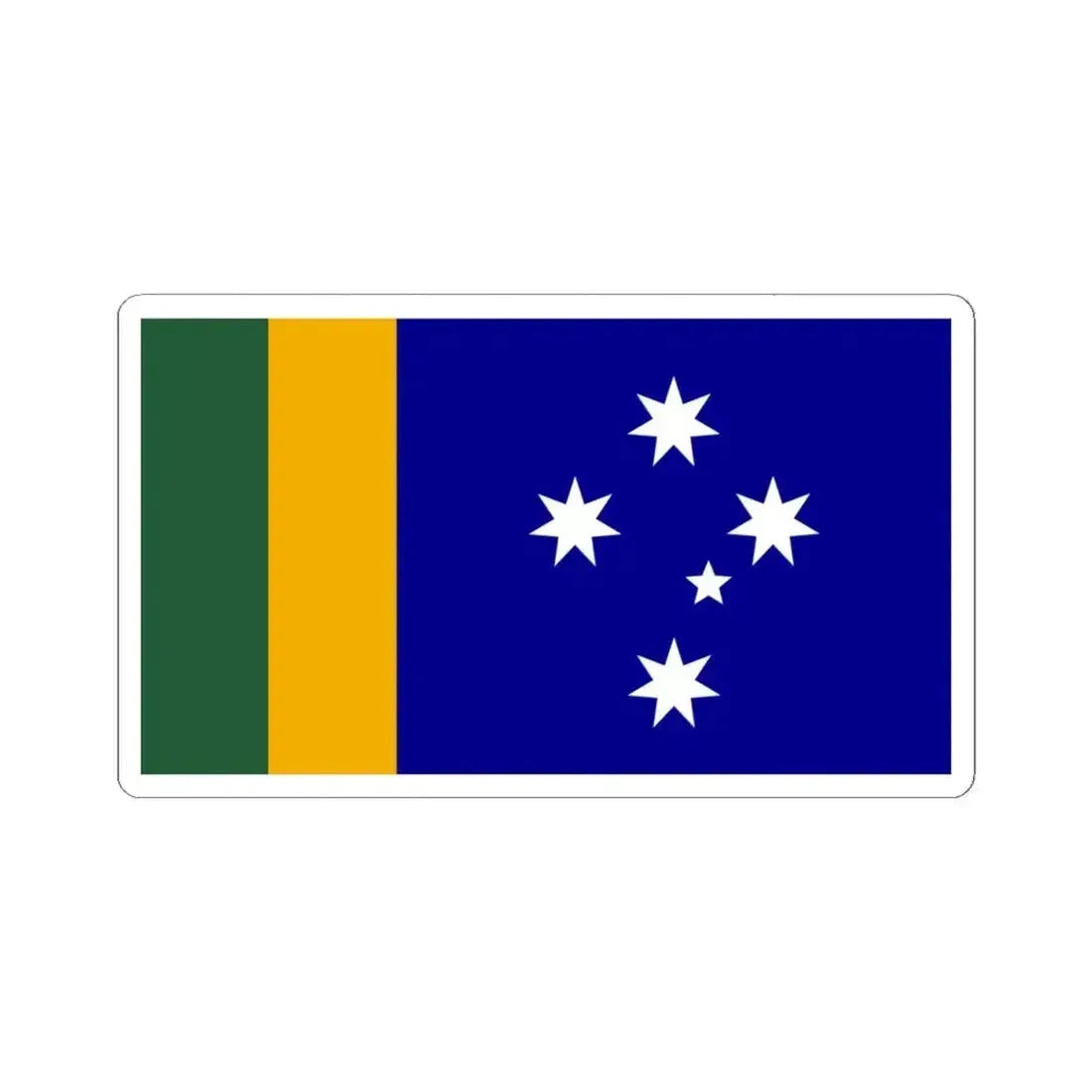 Ausflag - Proposed flag for sport events (Australia) STICKER Vinyl Kiss-Cut Decal 4 Inch White - The Sticker Space