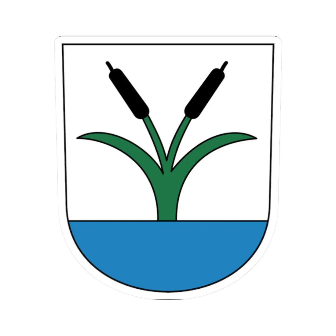 Auslikon-Balm-coat-of-arms (Switzerland) (Coat of Arms) STICKER Vinyl Kiss-Cut Decal 2 Inch White - The Sticker Space