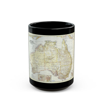 Australia (1948) (Map) Black Coffee Mug-15oz-The Sticker Space