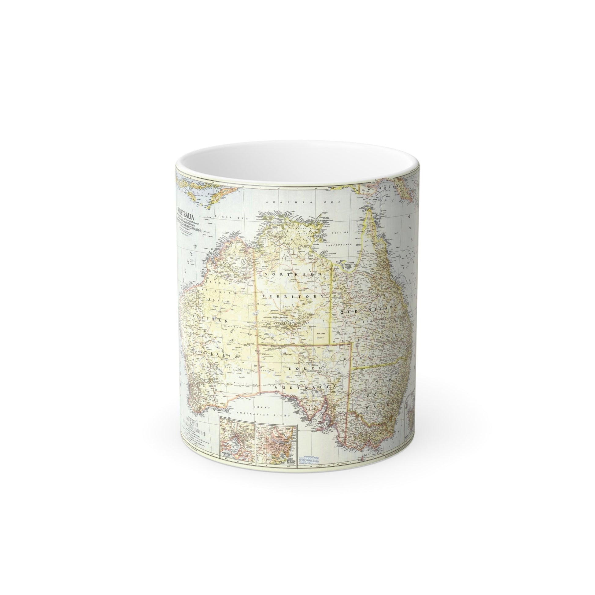 Australia (1948) (Map) Color Changing Mug 11oz-11oz-The Sticker Space