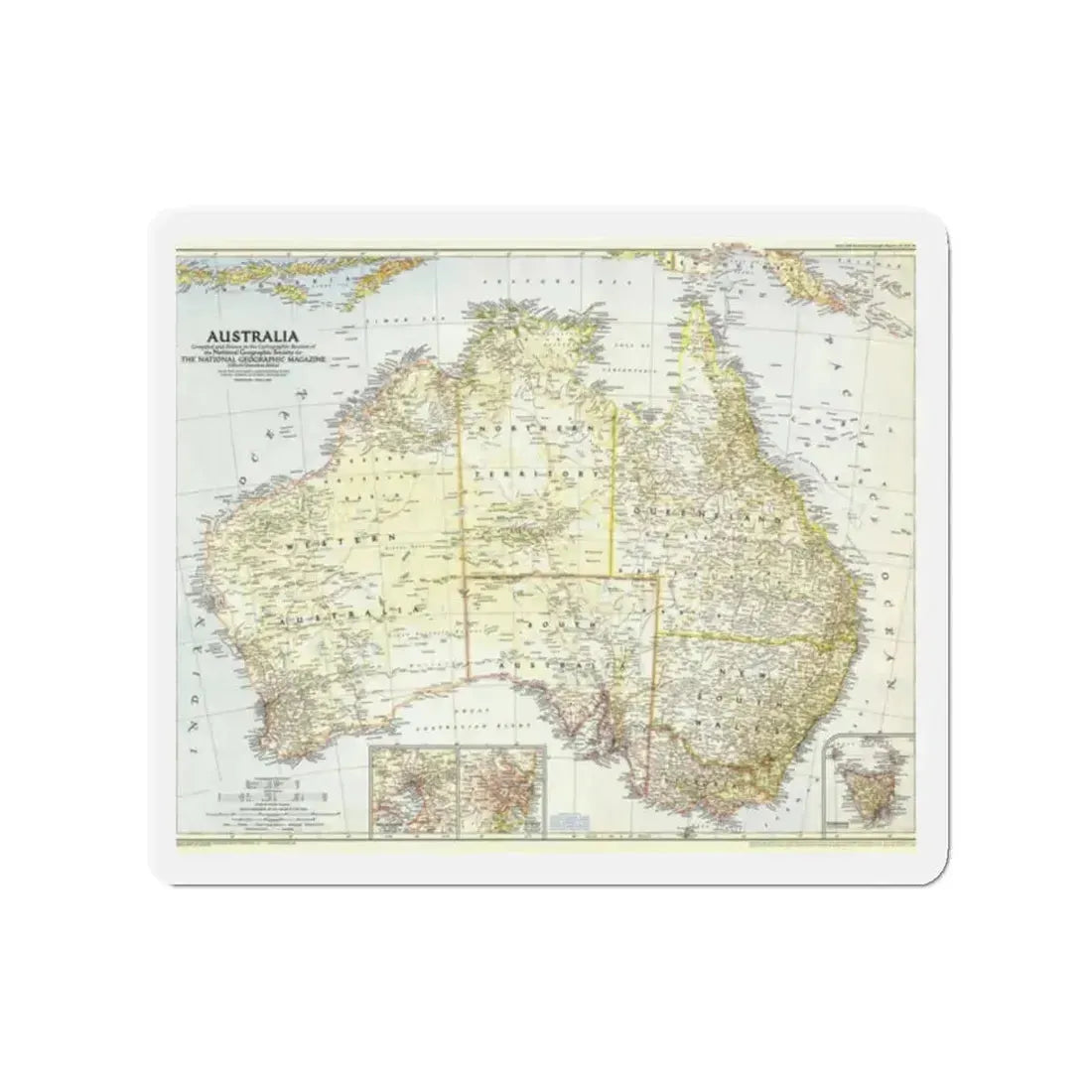 Australia (1948) (Map) Refrigerator Magnet 2 Inch - The Sticker Space