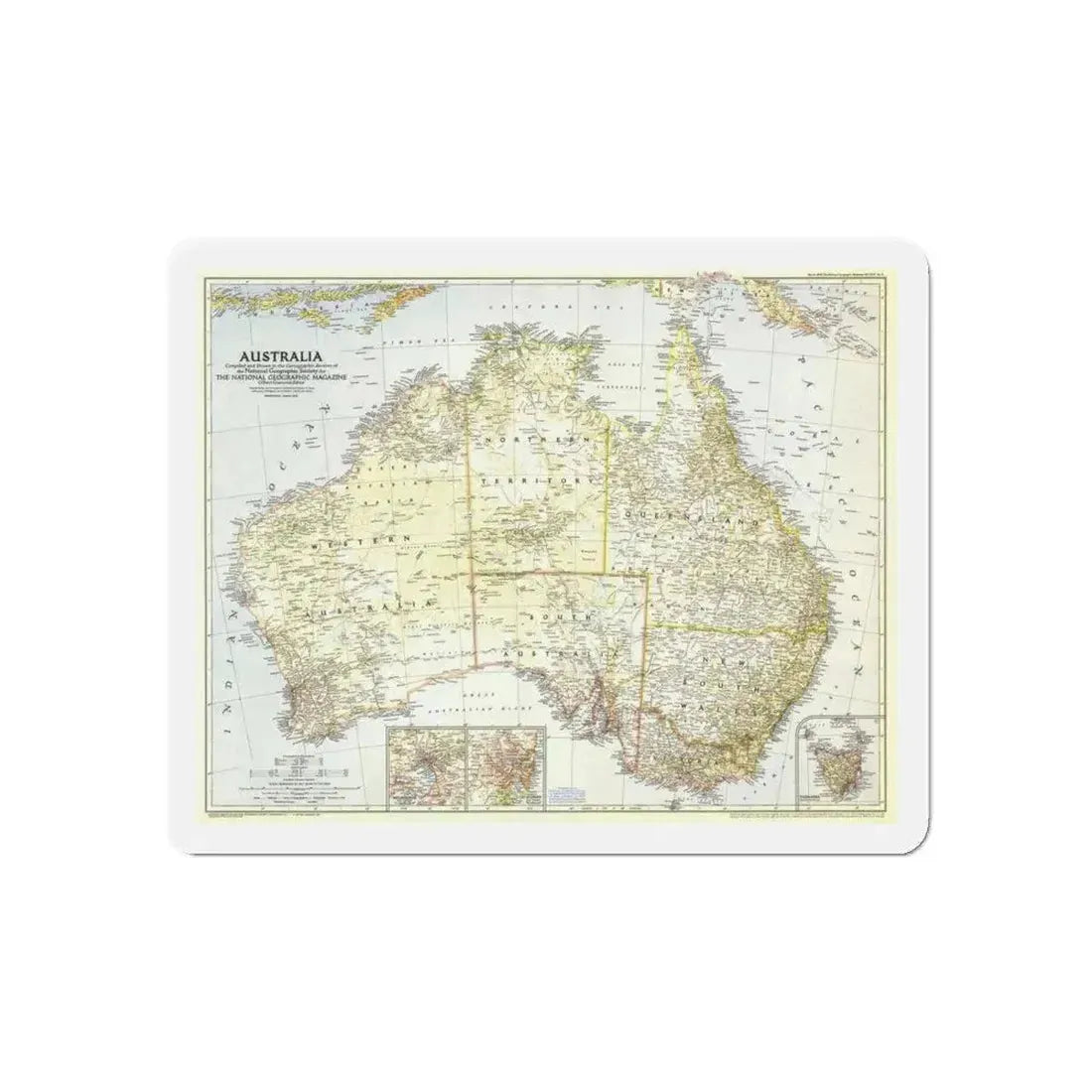 Australia (1948) (Map) Refrigerator Magnet 6 Inch - The Sticker Space