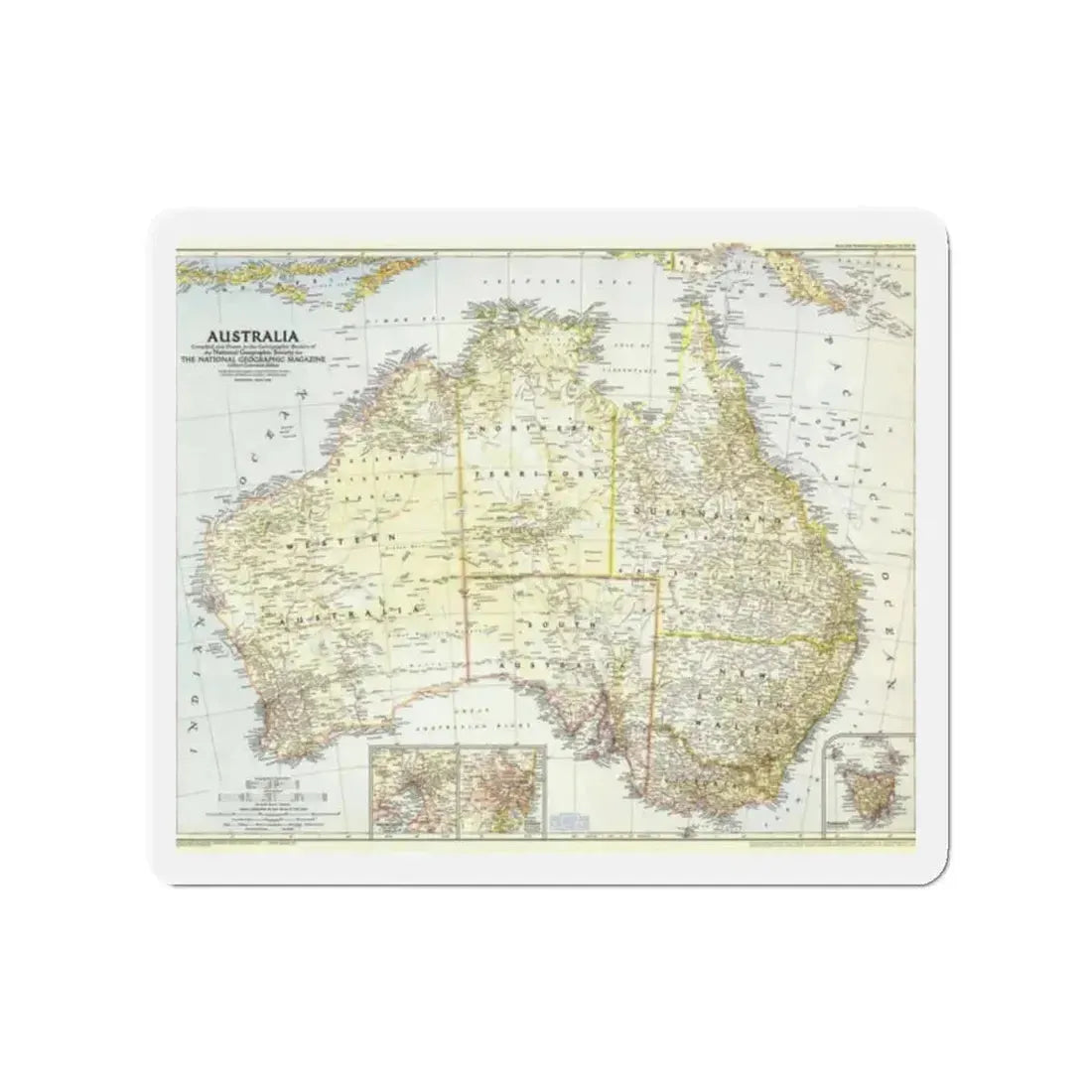 Australia (1948) (Map) Refrigerator Magnet - The Sticker Space