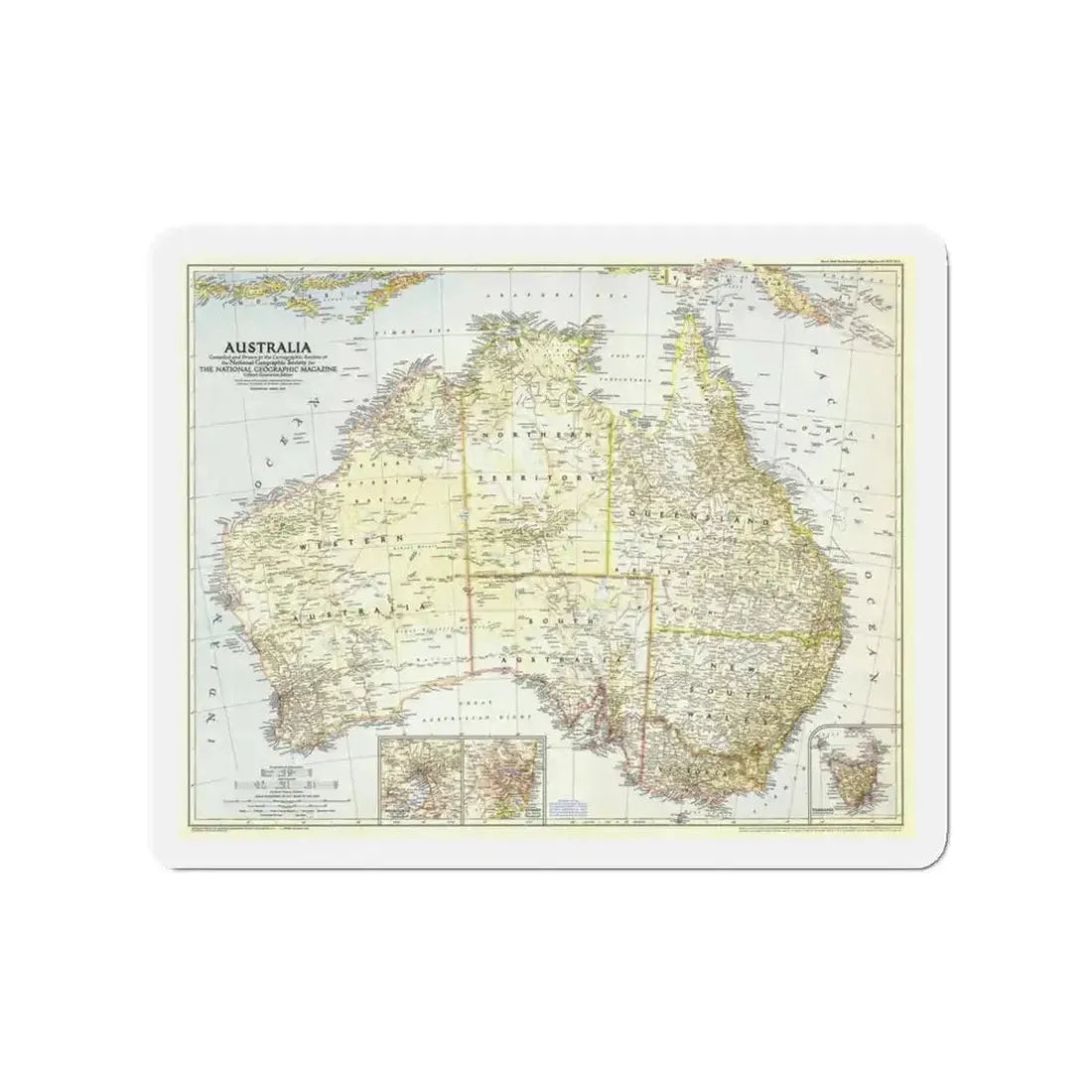 Australia (1948) (Map) Refrigerator Magnet - The Sticker Space