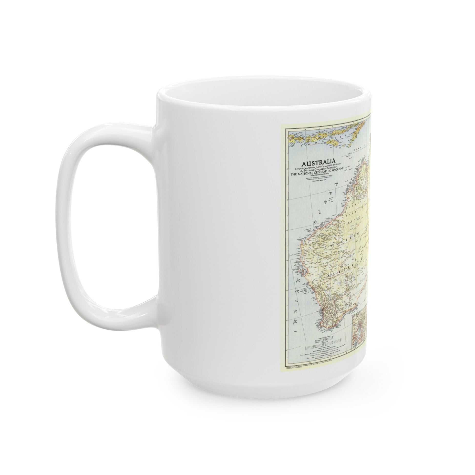 Australia (1948) (Map) White Coffee Mug-The Sticker Space