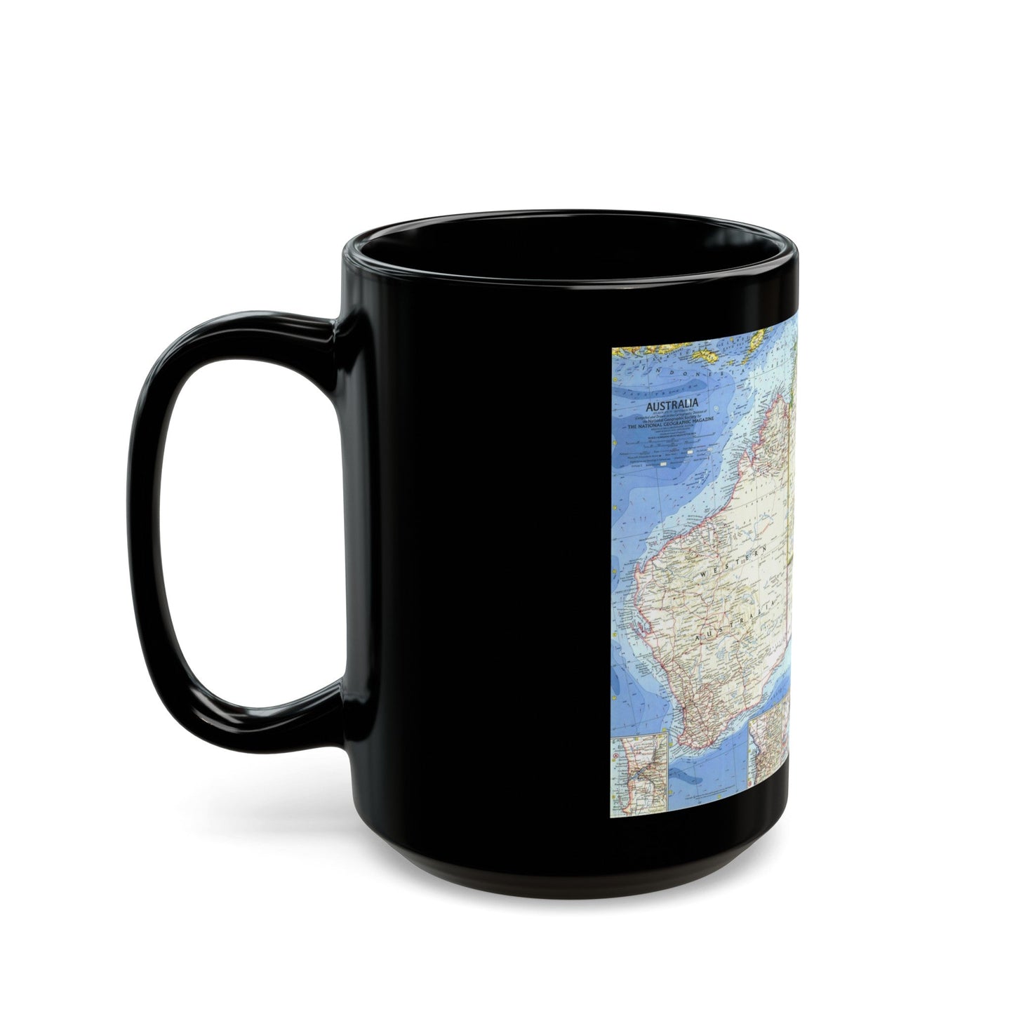 Australia (1963) (Map) Black Coffee Mug-The Sticker Space