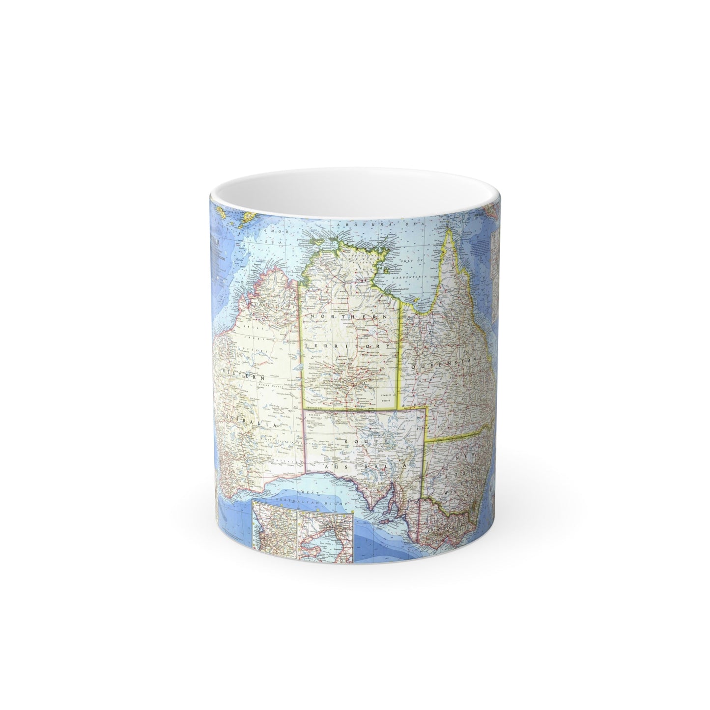 Australia (1963) (Map) Color Changing Mug 11oz-11oz-The Sticker Space