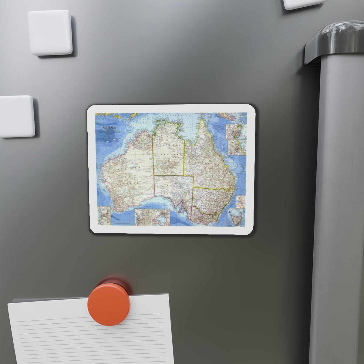 Australia (1963) (Map) Refrigerator Magnet-The Sticker Space