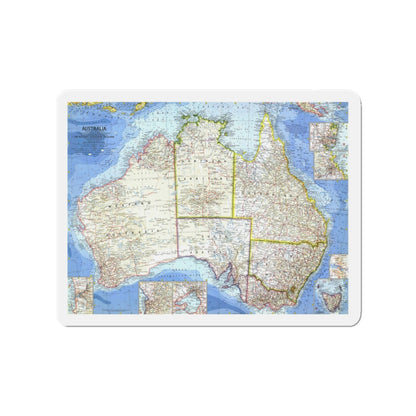 Australia (1963) (Map) Refrigerator Magnet-3" x 3"-The Sticker Space