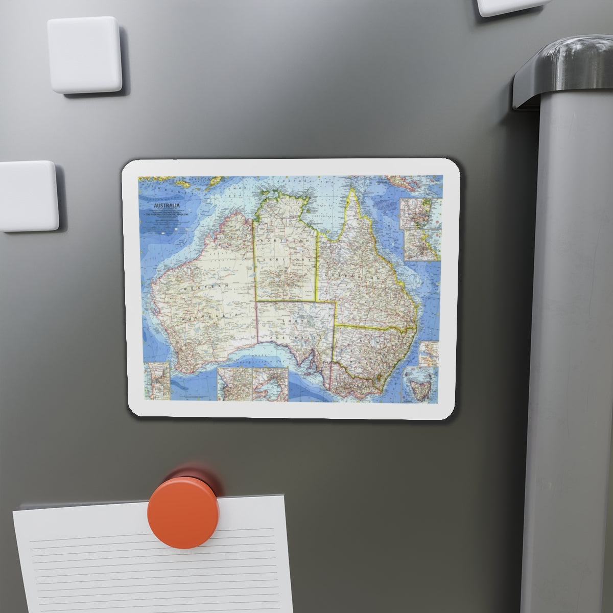 Australia (1963) (Map) Refrigerator Magnet-The Sticker Space