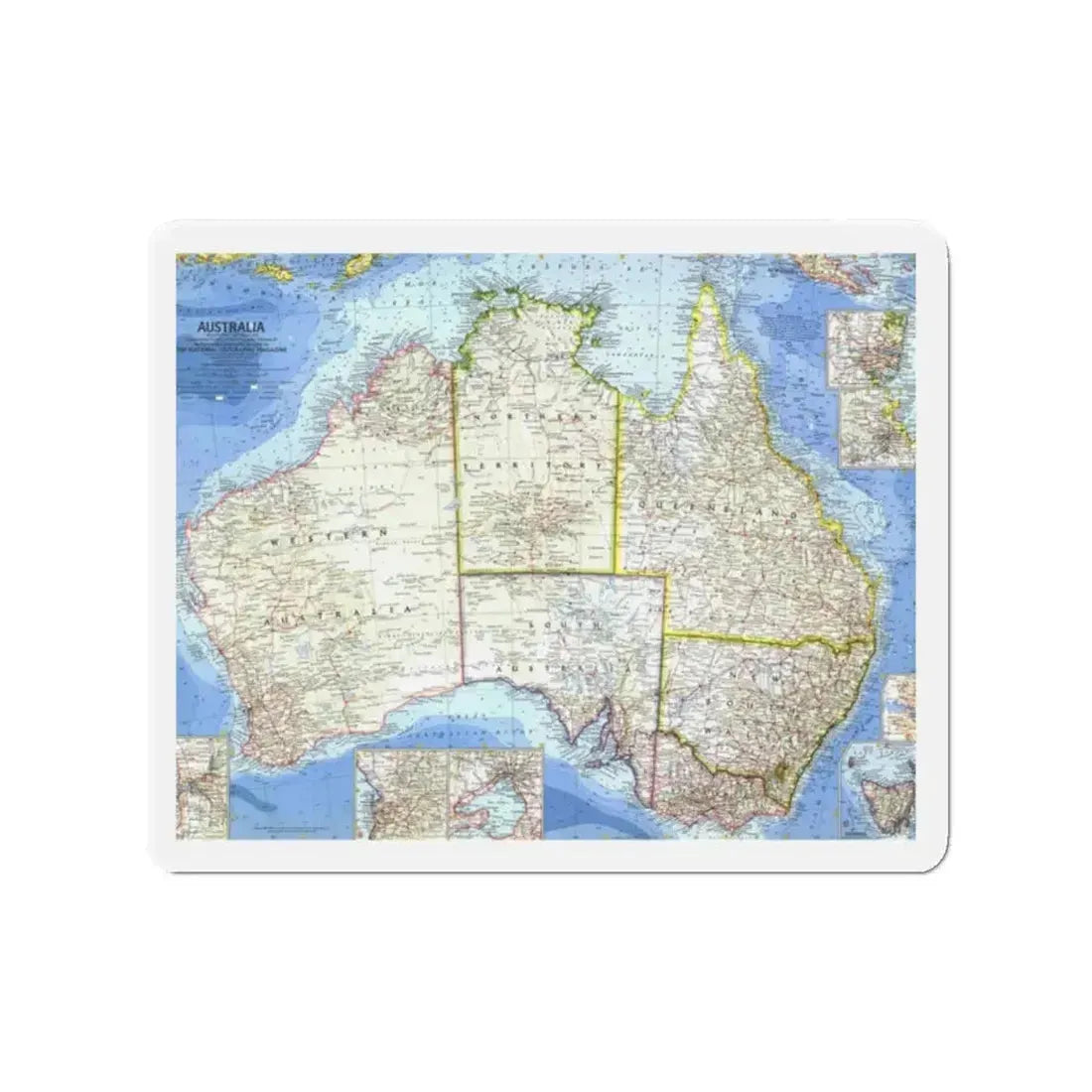 Australia (1963) (Map) Refrigerator Magnet - The Sticker Space