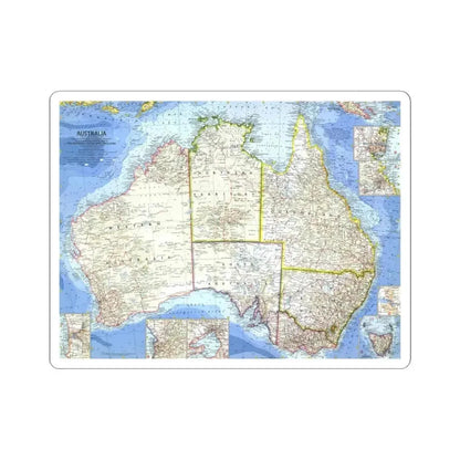 Australia (1963) (Map) STICKER Vinyl Kiss-Cut Decal 6 Inch White - The Sticker Space