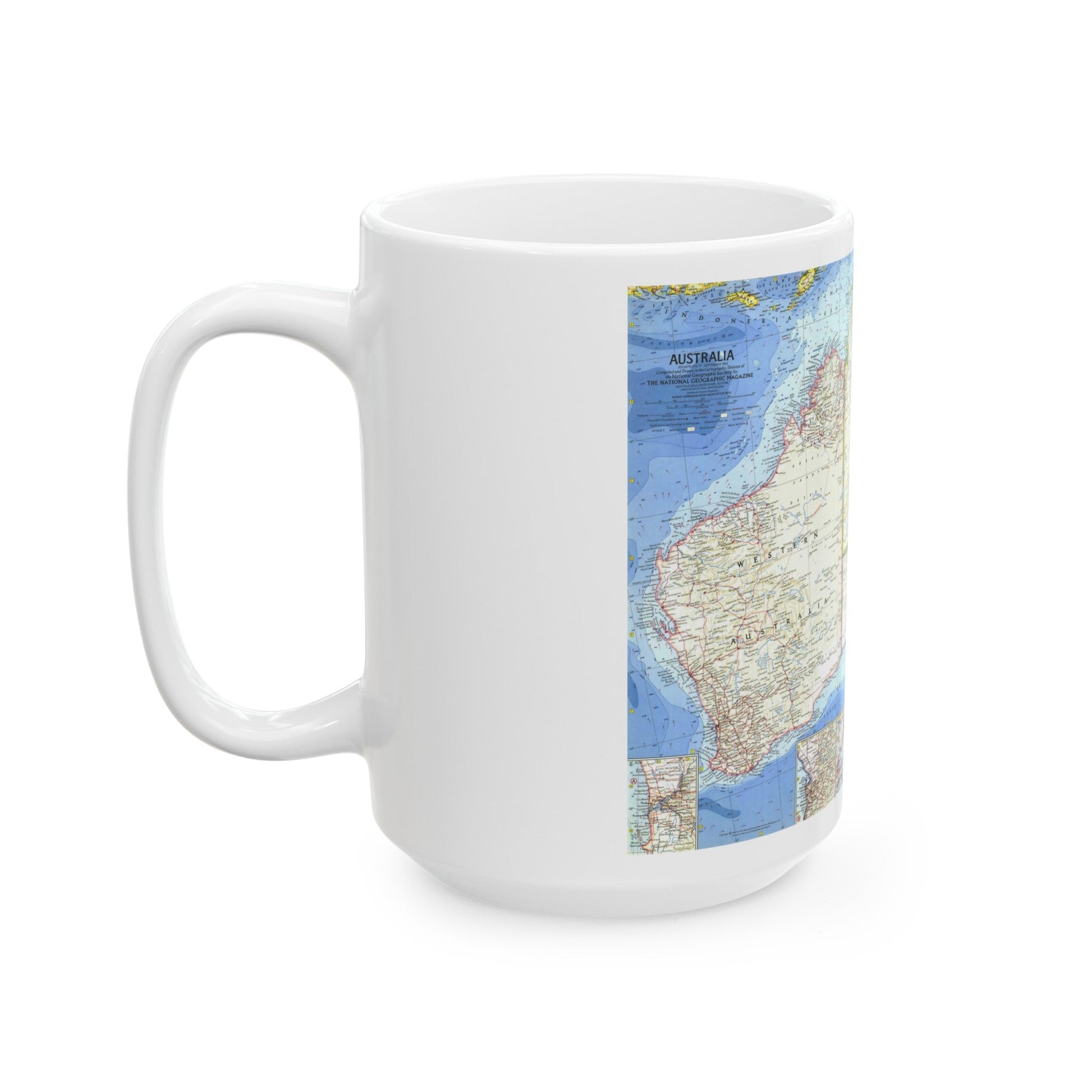 Australia (1963) (Map) White Coffee Mug-The Sticker Space