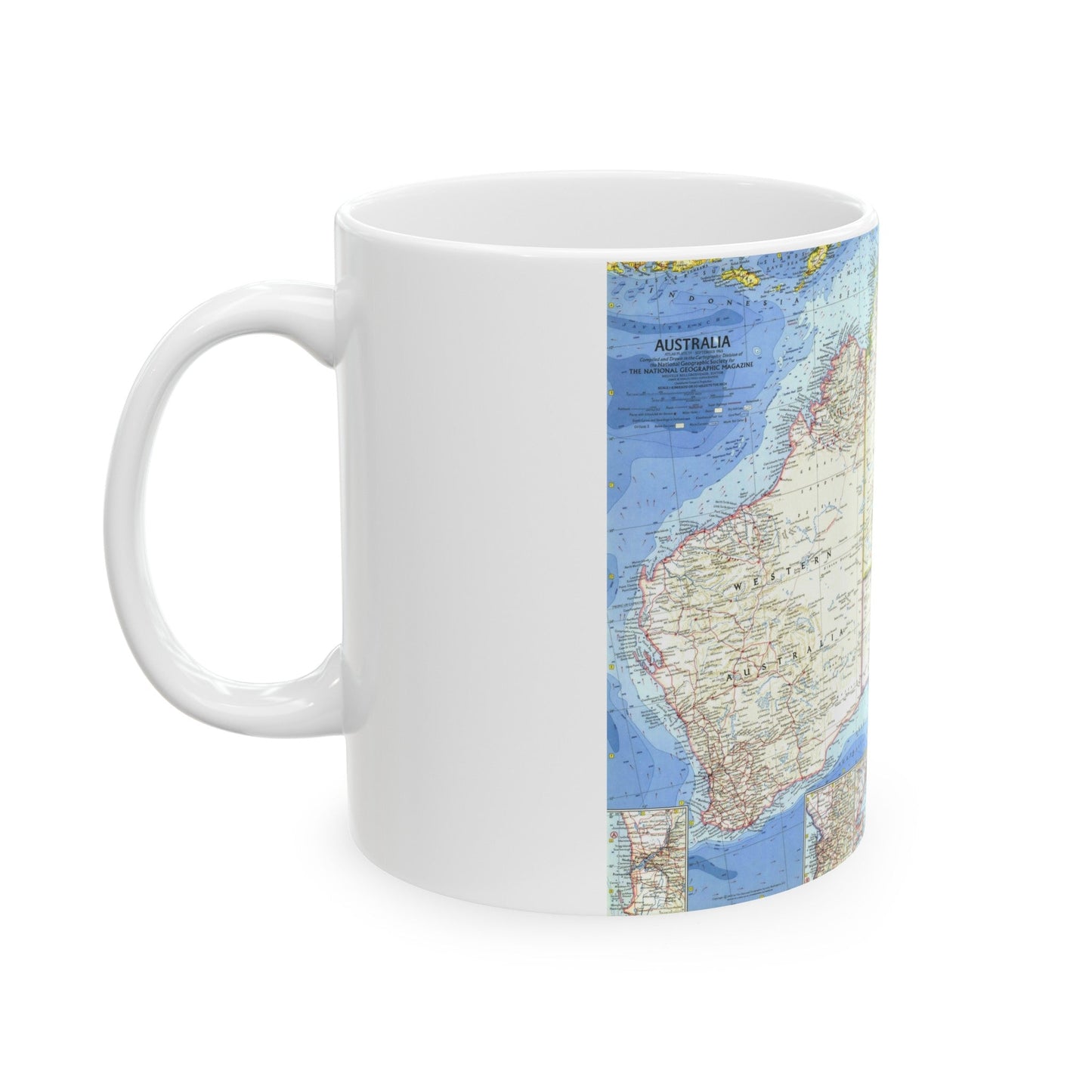 Australia (1963) (Map) White Coffee Mug-The Sticker Space