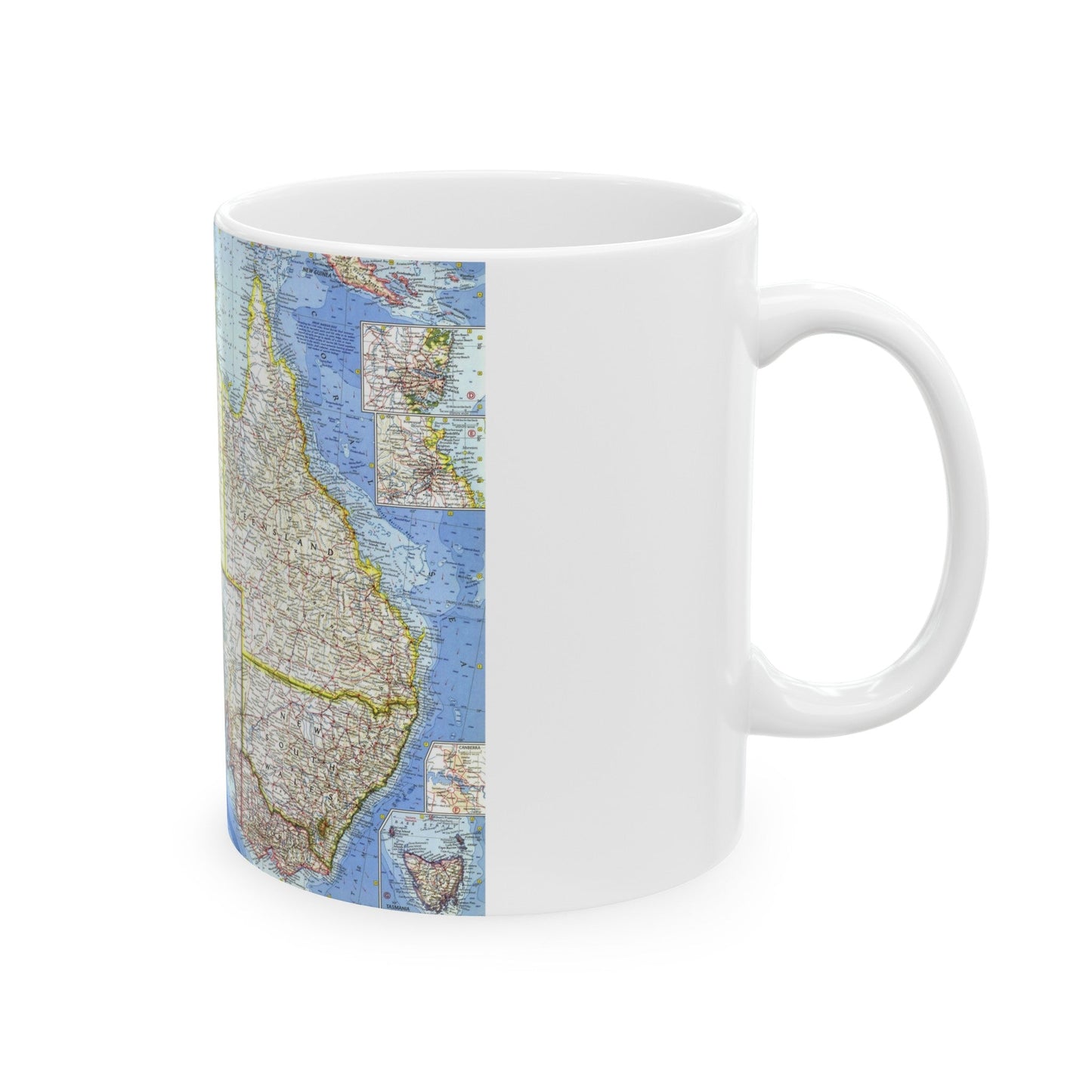 Australia (1963) (Map) White Coffee Mug-The Sticker Space