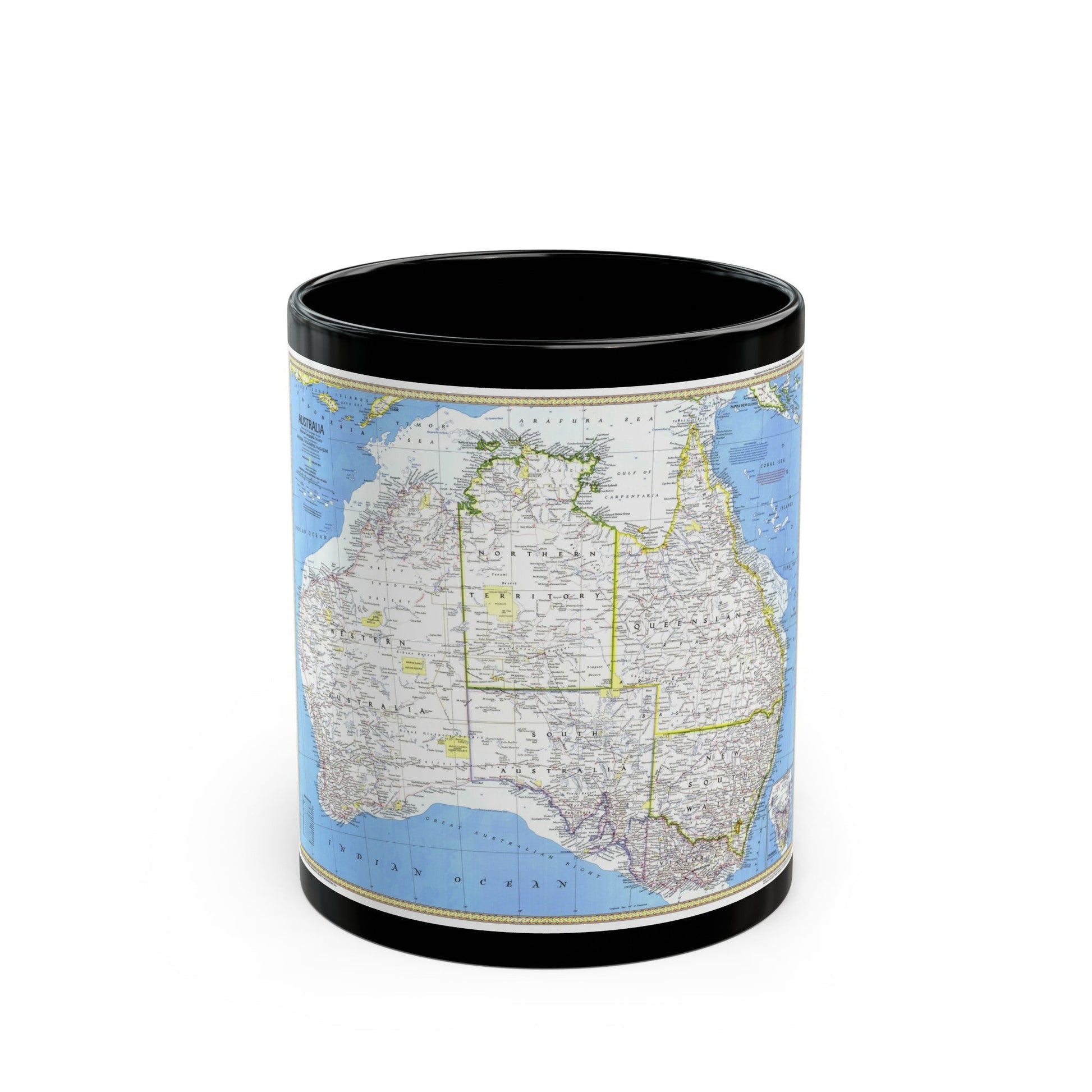 Australia (1979) (Map) Black Coffee Mug-11oz-The Sticker Space