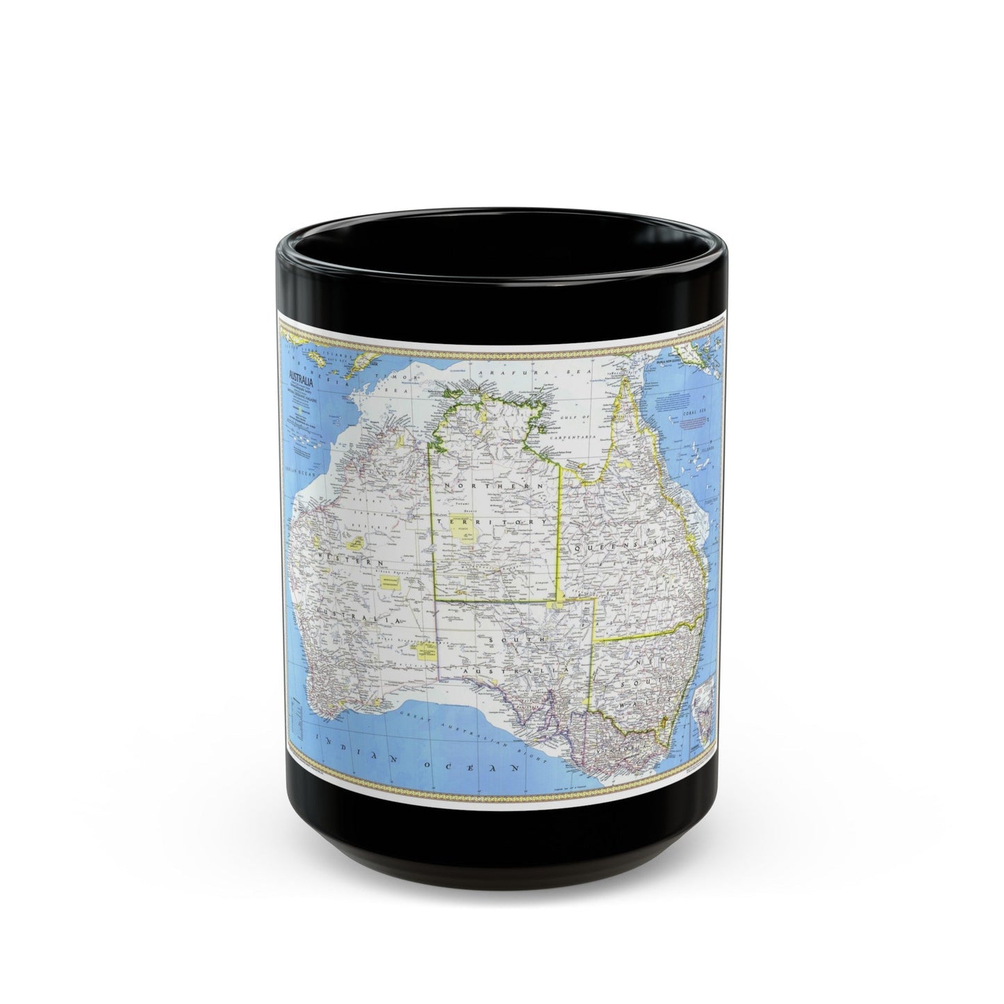 Australia (1979) (Map) Black Coffee Mug-15oz-The Sticker Space