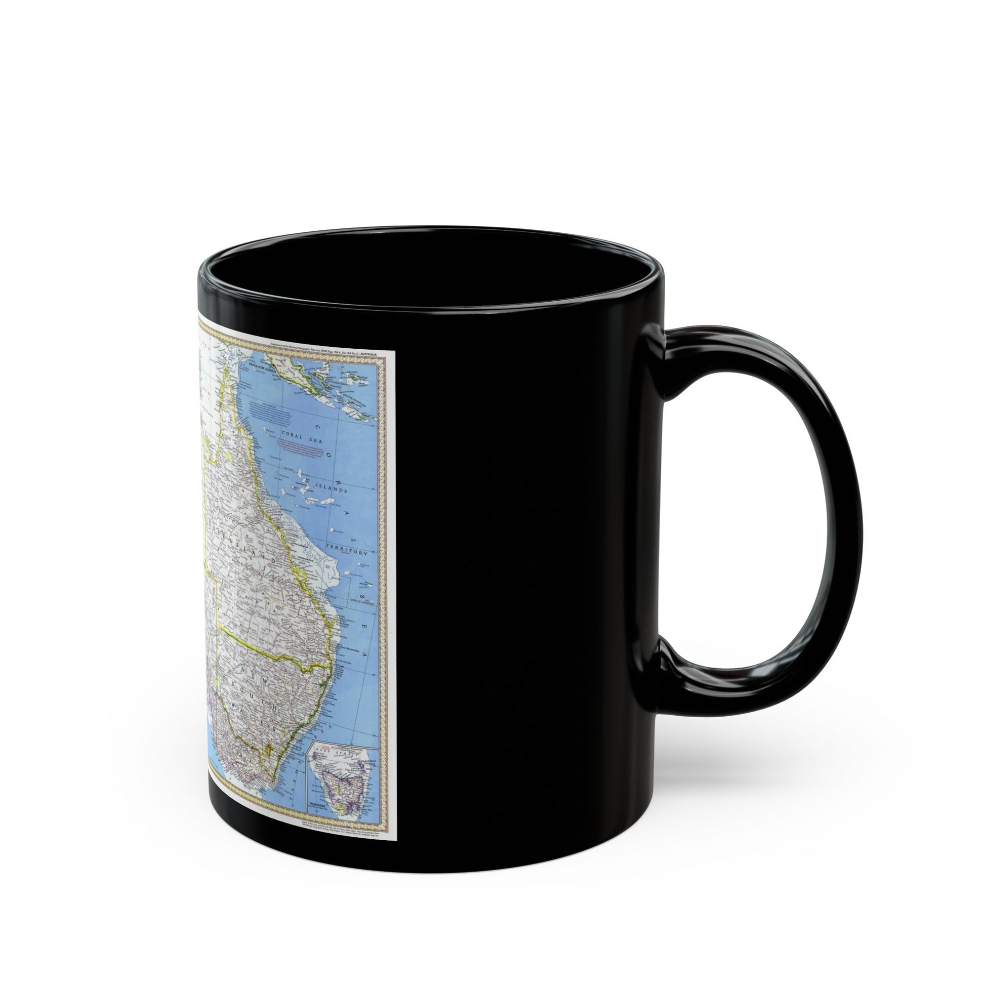 Australia (1979) (Map) Black Coffee Mug-The Sticker Space