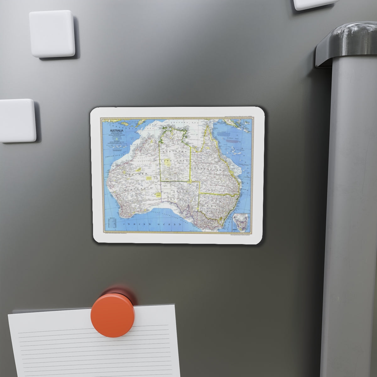 Australia (1979) (Map) Refrigerator Magnet-The Sticker Space