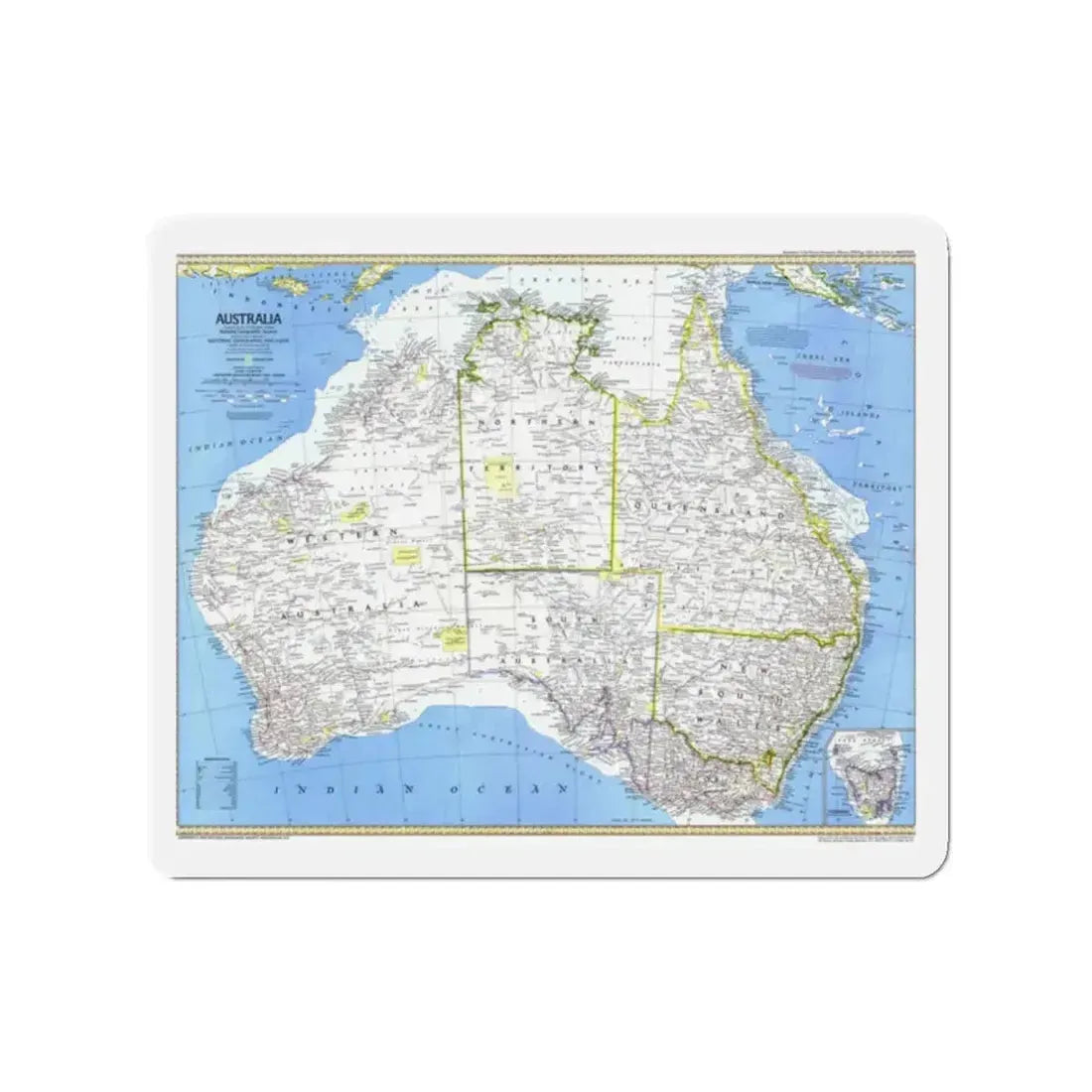 Australia (1979) (Map) Refrigerator Magnet 2 Inch - The Sticker Space