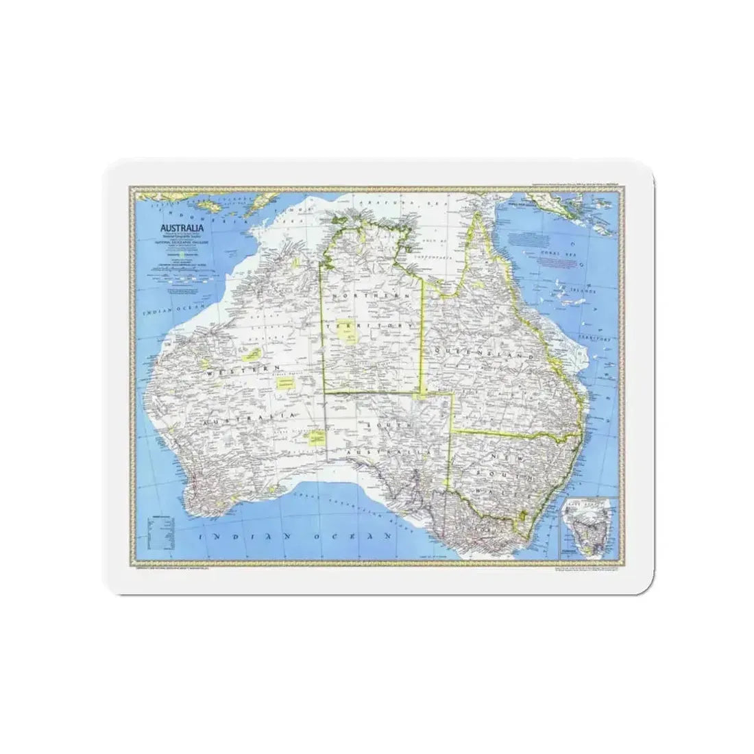 Australia (1979) (Map) Refrigerator Magnet 3 Inch - The Sticker Space