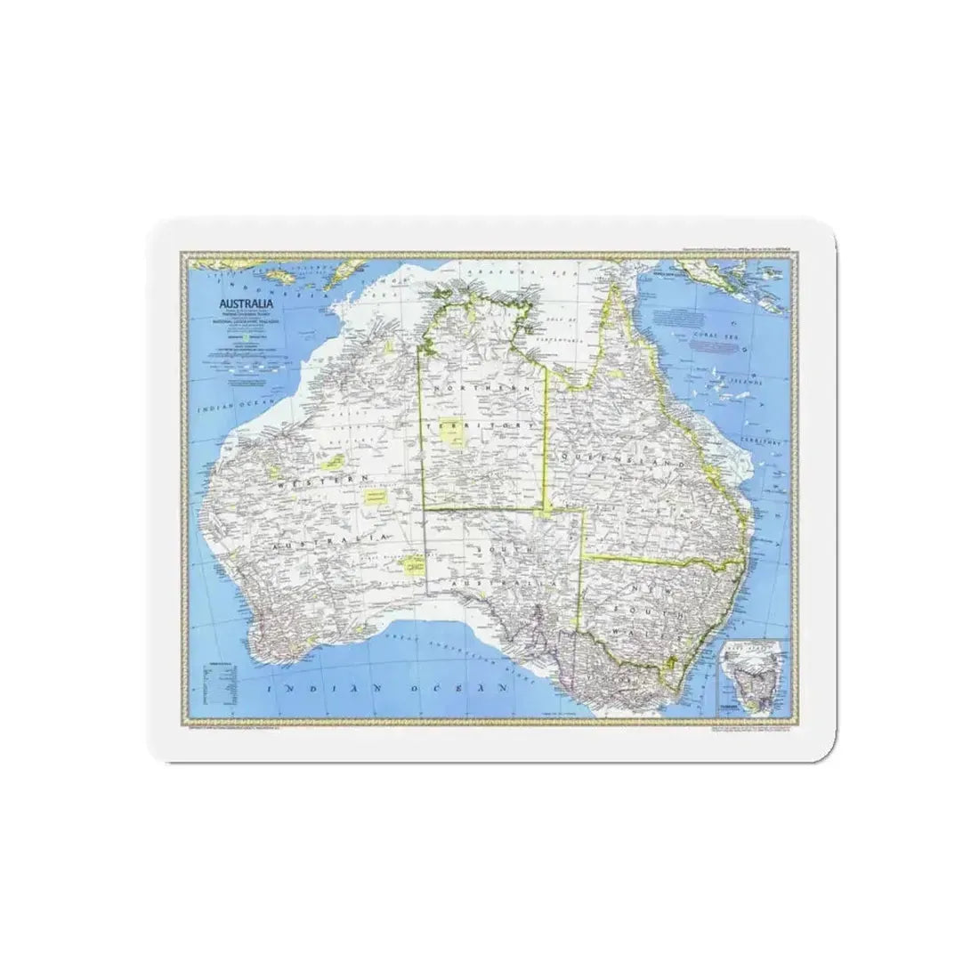 Australia (1979) (Map) Refrigerator Magnet 5 Inch - The Sticker Space