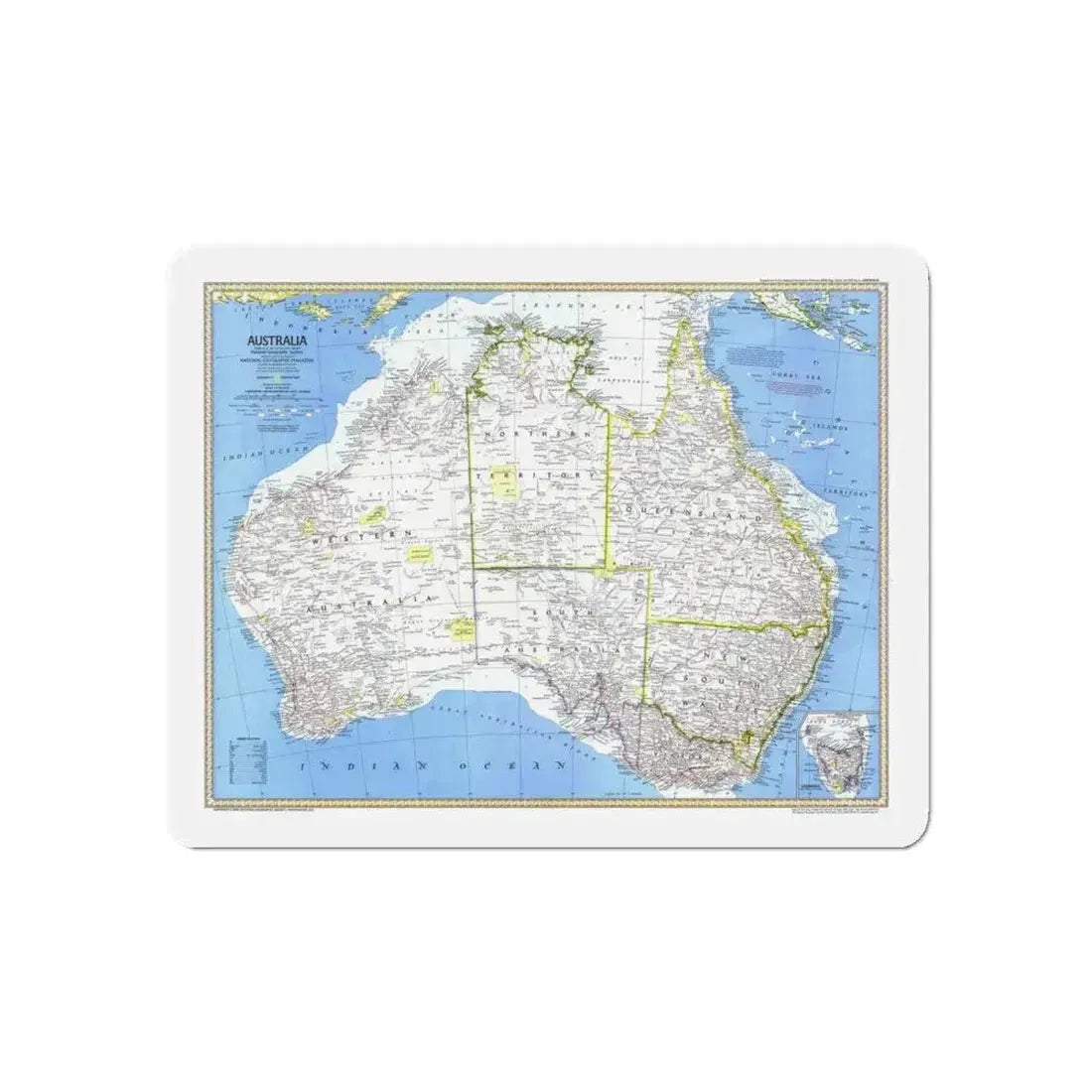 Australia (1979) (Map) Refrigerator Magnet 6 Inch - The Sticker Space