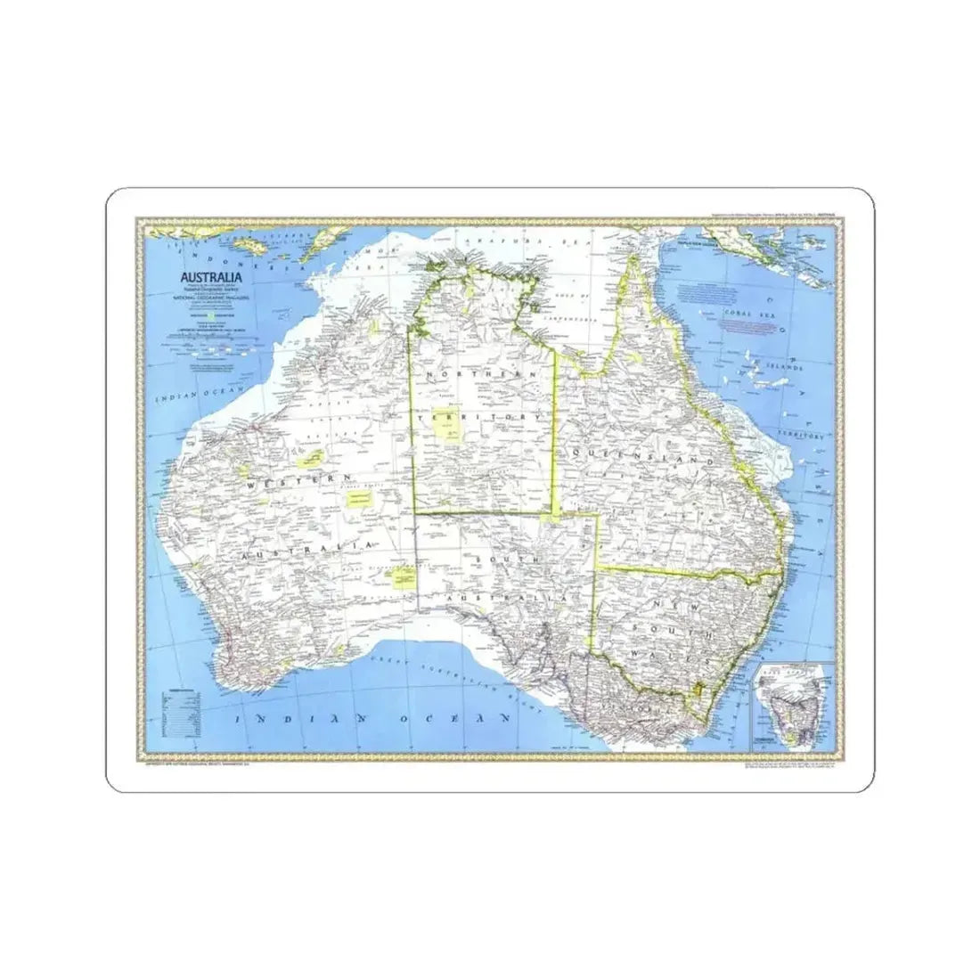Australia (1979) (Map) STICKER Vinyl Kiss-Cut Decal 3 Inch White - The Sticker Space